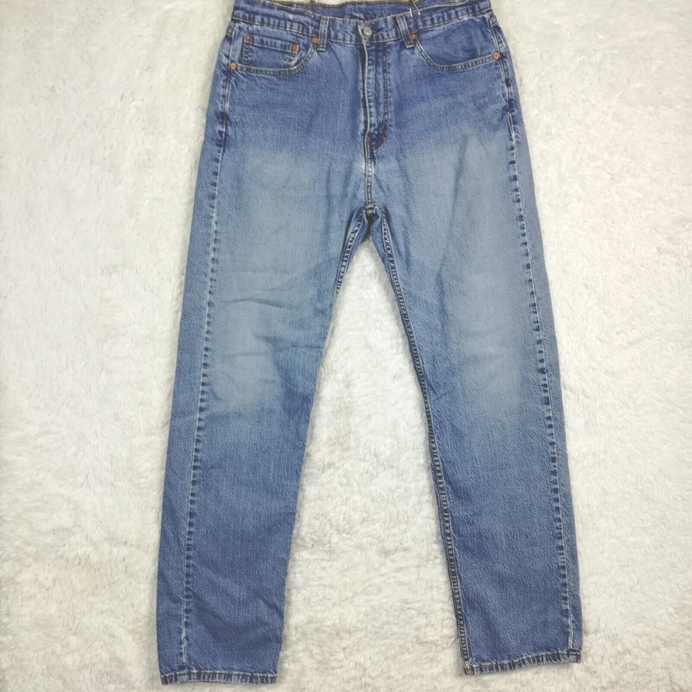 Levi's‎ Mens Jeans 505 Regular Fit Straight Leg Blue Denim Medium Wash 36x34